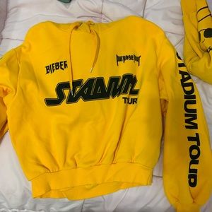 Justin Bieber Purpose Tour Merch Yellow Hoodie